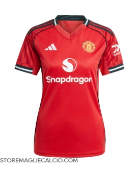 Manchester United Maglia Gara Casa Repliche 2025-26 Donna Maniche Corte